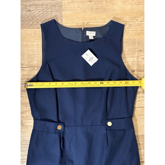J. Crew Dress Sleeveless Navy Blue Sheath Size 10 NWT - Picture 6 of 7